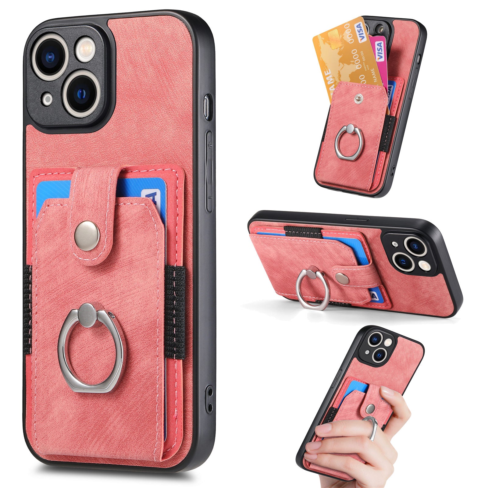 Slim Case for iPhone 14 Kickstand Phone Case Card Holder Shockproof Phone Cover PU Leather TPU PC Shell Slim Case for iPhone 14 Kickstand Phone Case Card Holder Shockproof Phone Cover PU Leather TPU PC Shell